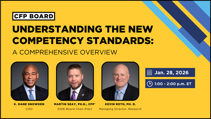 CFP Board Competency Standards Webinar Graphic