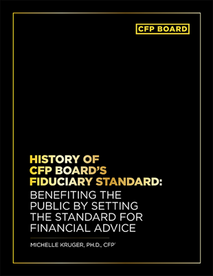 History of CFP Boards Fiduciary Standard Cover