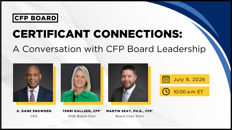 CFP Board Certificant Connections Webinar July