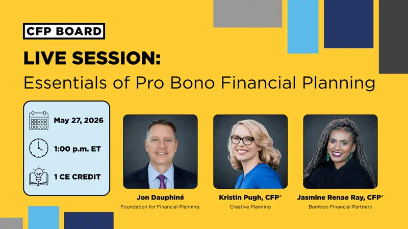 Live Session Essentials of Pro Bono Financial Planning