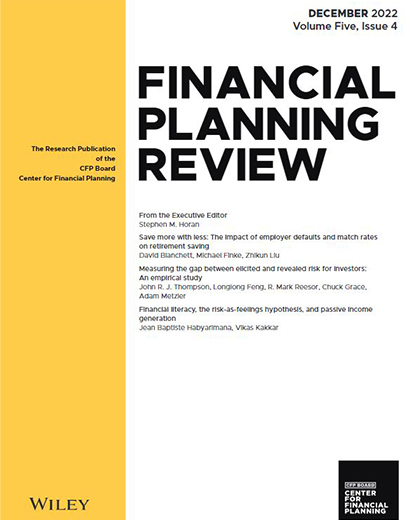 Financial Planning Review Volume 5 Issue 4